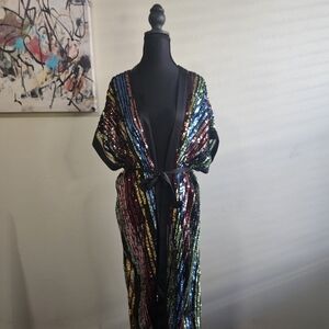 Fashion Nova Multicolor Sequin Cape